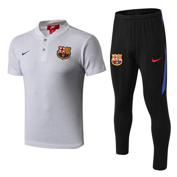 Polo Komplett Set Barcelona 2018-19 Grau Schwarz